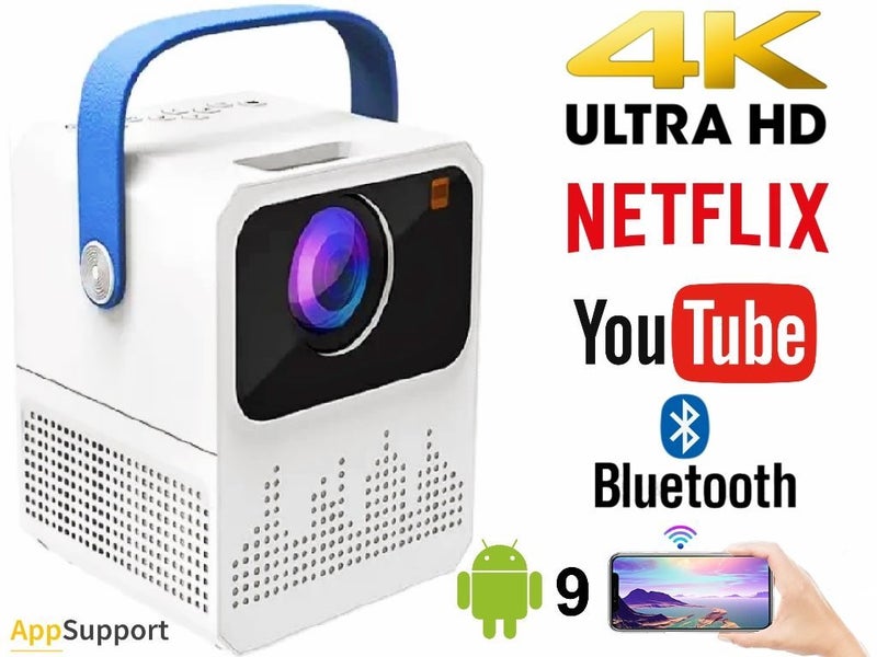 Projector Android 9.0 Theater Cinema 1080P HD Video Bluetooth WiFi LED Beamer Carousel 1