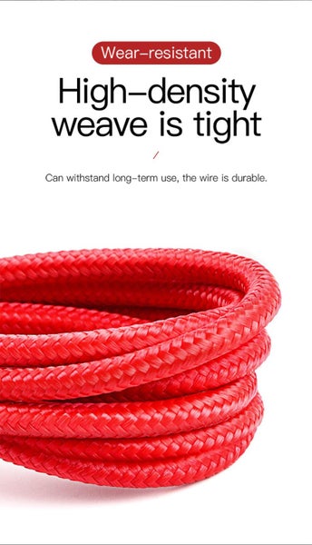 Baseus USB-A to Lightning Cafule Tough Braided Cable - 1M, Black Carousel 7