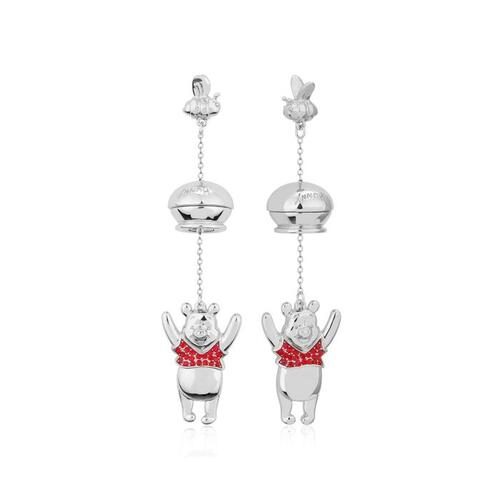 Disney Couture Kingdom - Winnie the Pooh - Honey Pot Drop Earrings White Gold Carousel 1