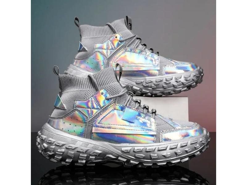 New Cool Golf Shoes Men Glitter Silver Sneakers Designer Golf Sports Shoes Man Carousel 2