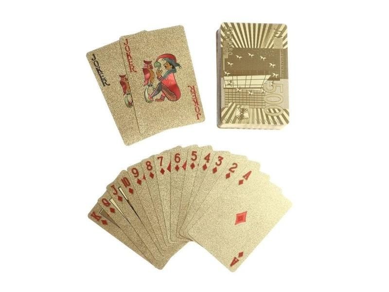 1 Set 24K Gold Playing Cards Foil Pokers Pack Magic Cards Joker Cards Carousel 1