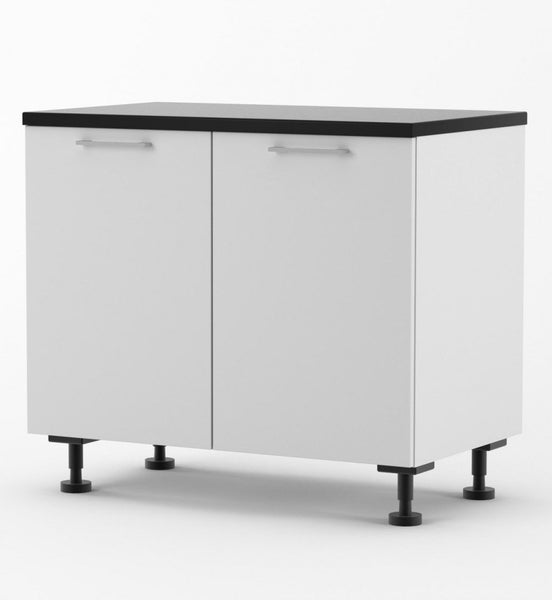 Base cabinet 1000mm wide - Melamine White Carousel 1