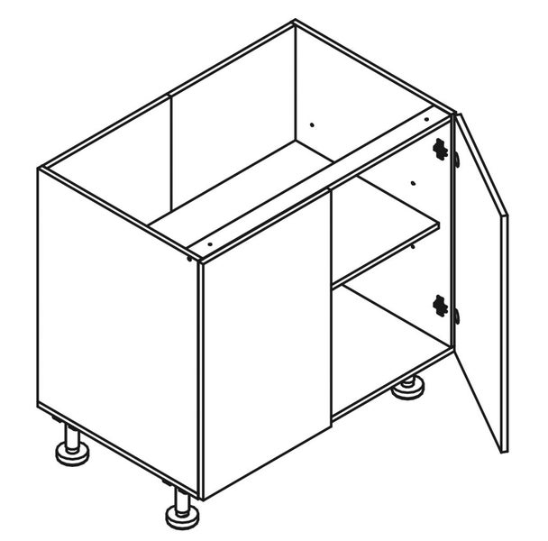 Base cabinet 1000mm wide - Melamine White Carousel 3