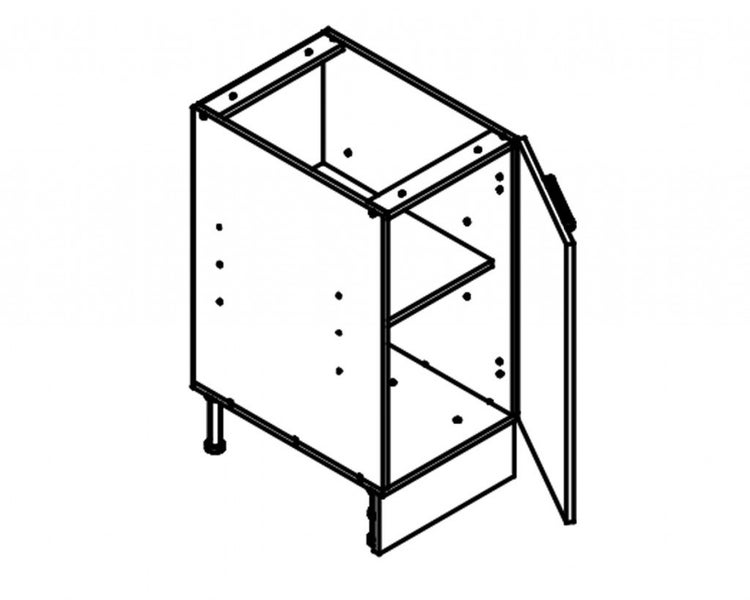 400 wide Base Cabinet - Melamine White Carousel 3