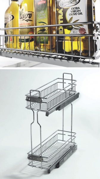 Melamine White - 200mm wide pull out Base cabinet Carousel 2