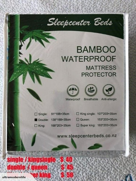 Sleepcenter Waterproof Mattress Protector - Super King - Bamboo Fabric Carousel 3
