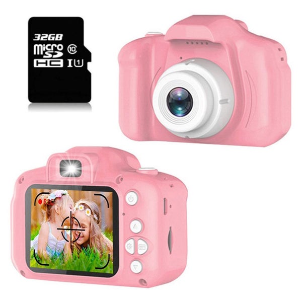 Kids Camera Children Digital Mini Camera 32GB Memory Card HD Camcorder-Pink Carousel 1