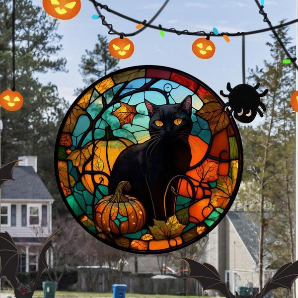 Halloween Horror Castle Black Cat Party, Home, On Glass Carousel 2