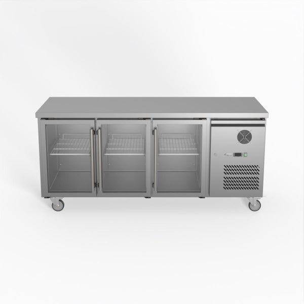Thermaster Fed-X Three Glass Door Bench Fridge XUB7C18G3V Carousel 1