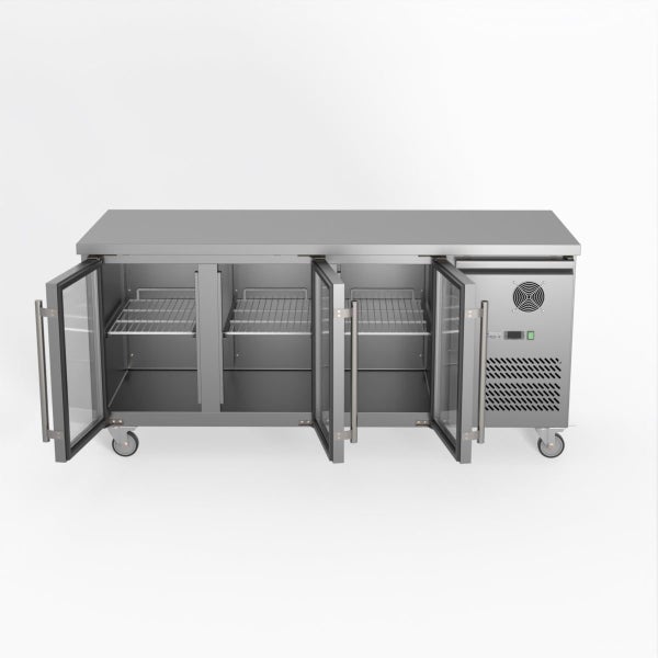 Thermaster Fed-X Three Glass Door Bench Fridge XUB7C18G3V Carousel 2