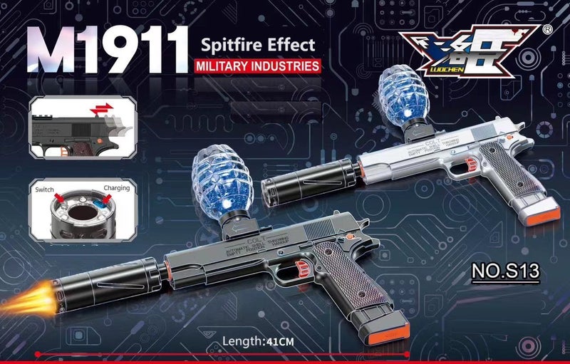 M1911 Pistol Gel Blaster, Manual and Auto Mode With Spitfire Effect Carousel 1