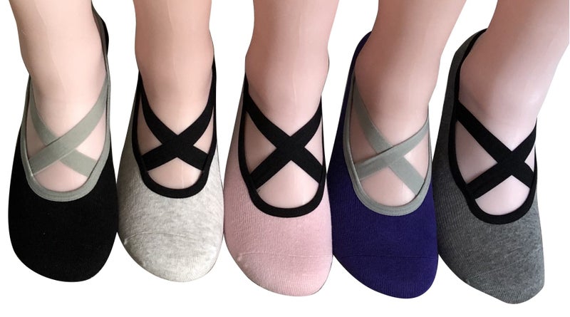 Clearance Sell - Any 3 Pairs Lace-up Anti Slip Yoga Socks Carousel 1