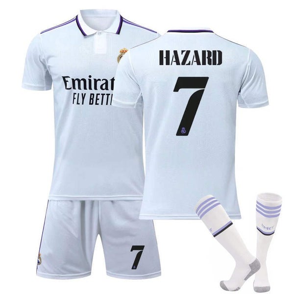 Real Madrid Home Jersey 2022-23 HAZARD #7 Soccer 3-Pieces Jersey Kits Carousel 1