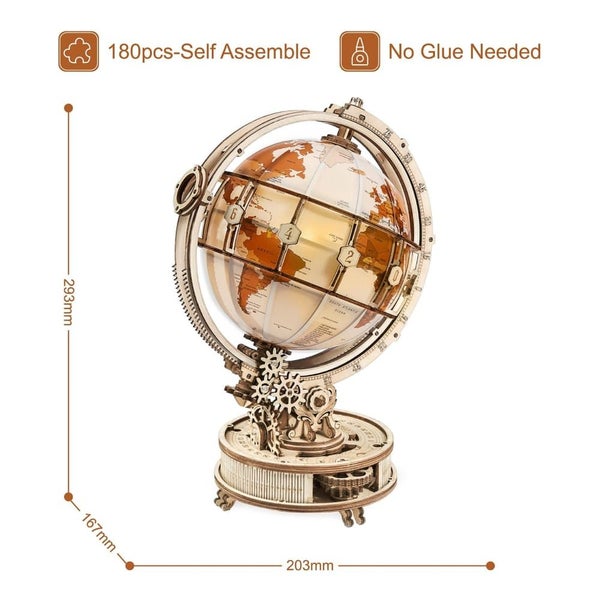 Rokr Luminous Globe Led Light 180pcs Model Building Block Kits Toy Gift for C... Carousel 2