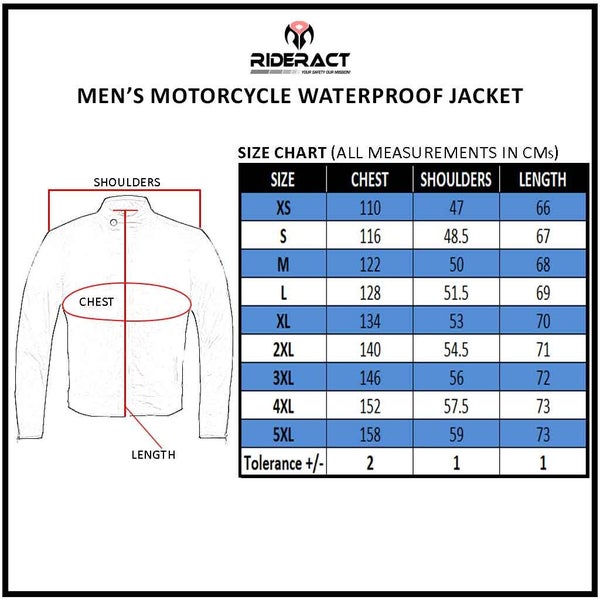 RIDERACT Mens Waterproof Motorbike Jacket Origin Cordura rain Proof Armored Carousel 9