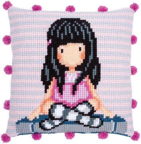 Vervaco Cross Stitch Cushion Kit - Gorjuss The words Carousel 1