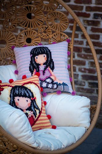Vervaco Cross Stitch Cushion Kit - Gorjuss The words Carousel 2