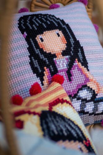 Vervaco Cross Stitch Cushion Kit - Gorjuss The words Carousel 4