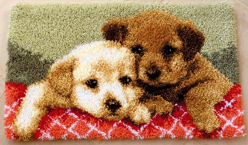 Vervaco Latch Hook Rug Kit Labrador puppies Carousel 1