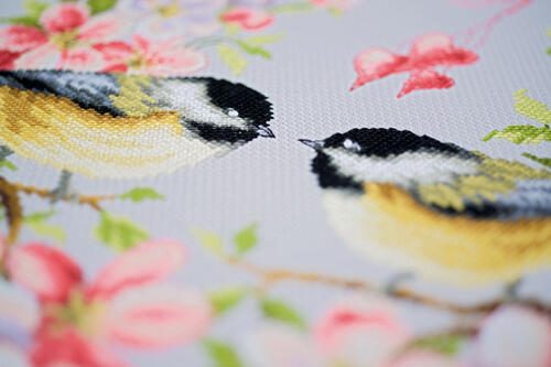 Vervaco Cross Stitch Kit - Tits in flower wreath Carousel 3