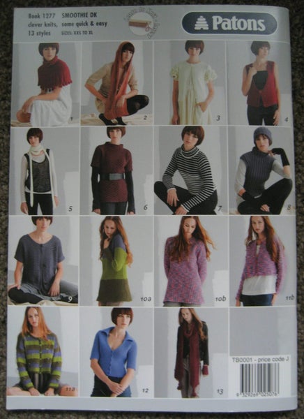 PATONS WOMENS 13 8ply Knitting PATTERNs Jumper Vest Scarf Cape XXS-XL Carousel 2