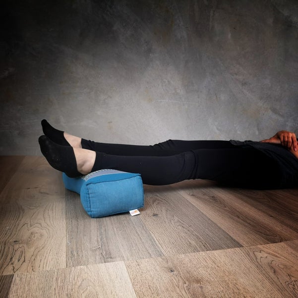 [MANGO TREES] Bone Shape Neck Pillow/Meditation Cushion Kapok Filled Blue Carousel 7