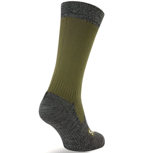 Sealskinz Waterproof All Weather Mid Length Sock - Olive/Grey Marl - 3-5 UK Carousel 2