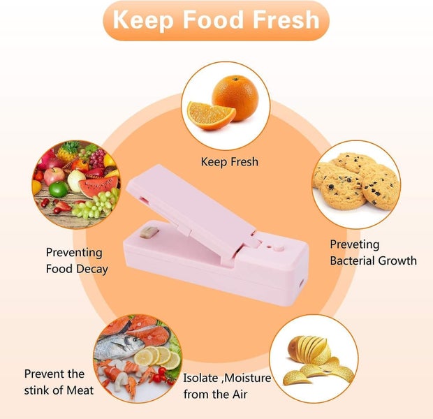 Mini Bag Sealer 2 In 1 Heat Seal And Cutterfood Sealer Handheld Portable Carousel 1
