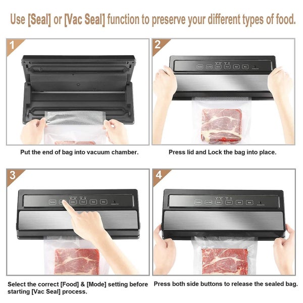 Multifunction Vacuum Sealer Automatic Food Sealer Machine With Led Indicator Li Carousel 3
