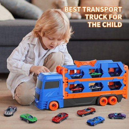 Die-Cast Transport Truck Car Toys 61Inch Race Track Carousel 1