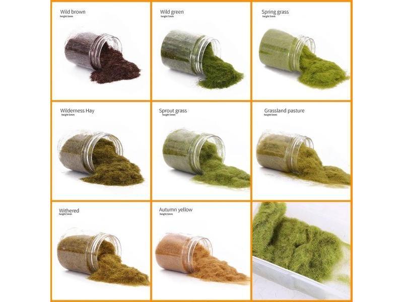 3-8mm Simulation Mini Static Grass Flock Powder 30G For HO Railway Train Carousel 2