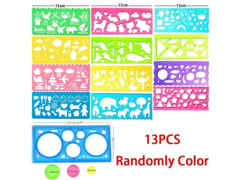 Drawing Stencils Set Baby Arts Crafts Painting Model Rulers Template Ideal Kids Carousel 2