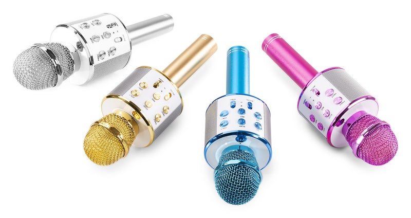 Karaoke Mic with built-in Speakers BT/MP3 Gold Carousel 19