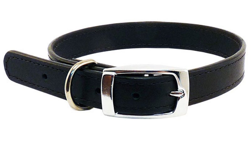 Leather Stitched 18mm Collar - Black ^45cm Carousel 1