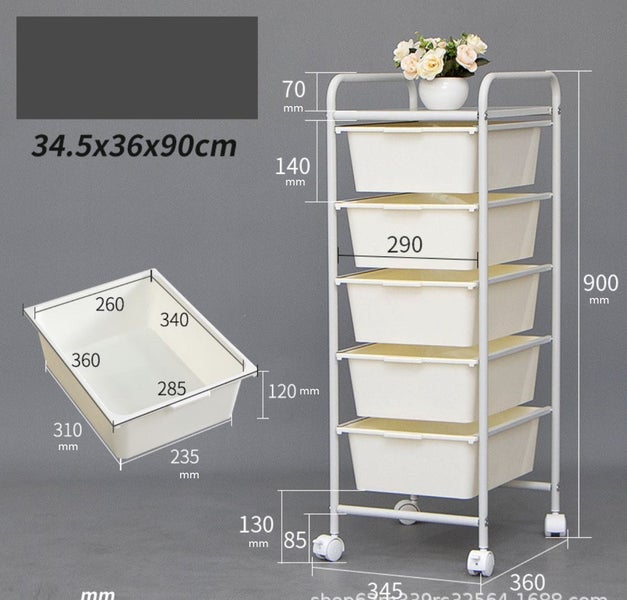 toy storage trolley 5 layers with 5 colour trays Carousel 2
