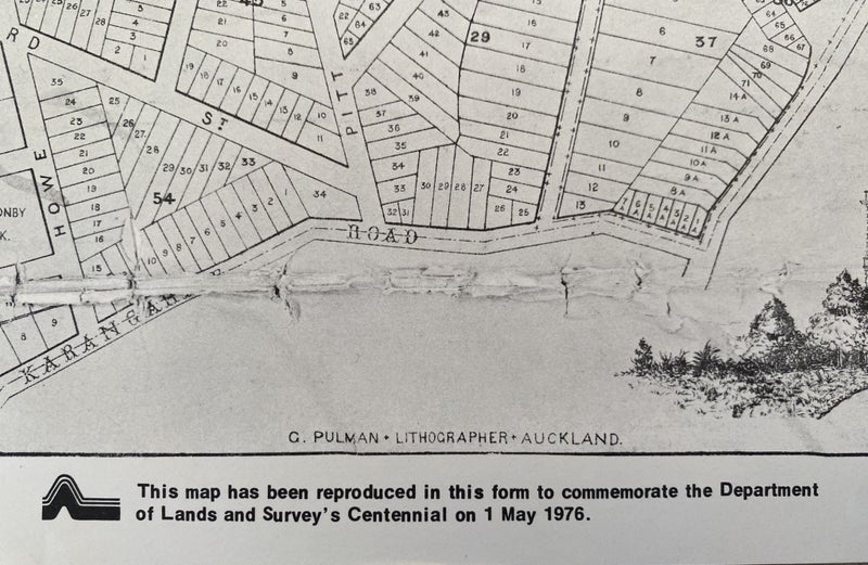 VINTAGE MAP: Pulman's Register Map of the City of Auckland 1863 Carousel 4