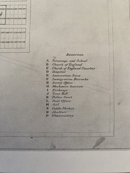 VINTAGE MAP: Plot of Christchurch 1850 Carousel 5
