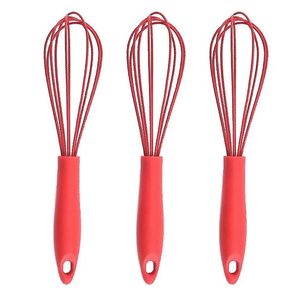 Silicone Whisk Stainless Steel Wire Set Of 3 -balloon Egg Beater Perfect Carousel 1