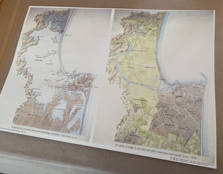 VINTAGE MAP: Napier pre and post earthquake 1865 and 1965 Carousel 2