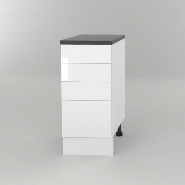 GENEVA SLAB GLOSS WHITE - 4 drawer 400mm Carousel 1