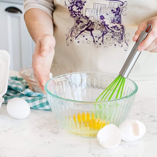 Silicone Whisk Set Of 3 - Non-stick Stainless Steel And Silicone - Colored Carousel 4