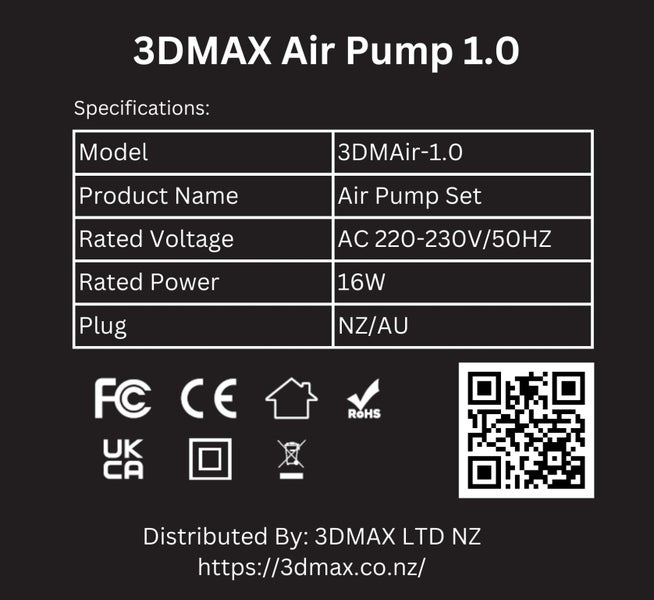3DMAX Air Assist Pump 28mm/L NZ/AU Plug Carousel 7