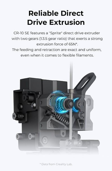 Creality CR10-SE 3D Printer 600mm/sec Sprite Extruder, Hands Free Leveling CR-10 Carousel 2