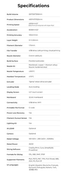 Creality CR10-SE 3D Printer 600mm/sec Sprite Extruder, Hands Free Leveling CR-10 Carousel 20