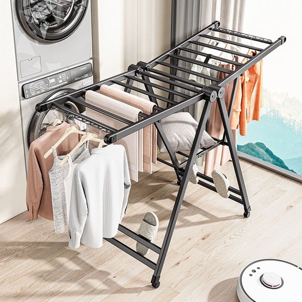 SOGA 2X 1.4m Portable Wing Shape Clothes Drying Rack Foldable Space-Saving La... Carousel 2