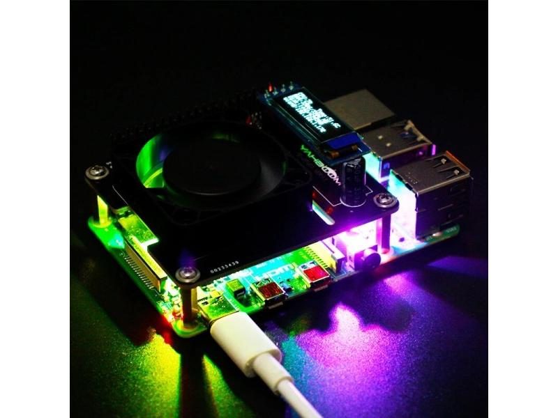 Yahboom RGB Cooling HAT Expansion Board Compatible With Raspberry Pi 5 4B 3B Carousel 1