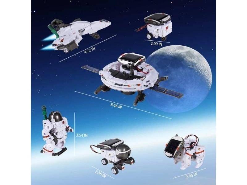 Toys 6-in-1 Space Fleet Solar Robot Kit Educatoinal Learning Science Building Carousel 1