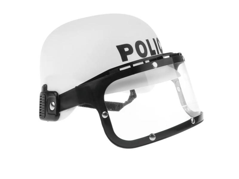 Childrens Plastic Police Costume Helmet Cop Motorcycle Hat Visor Child Fancy Carousel 2