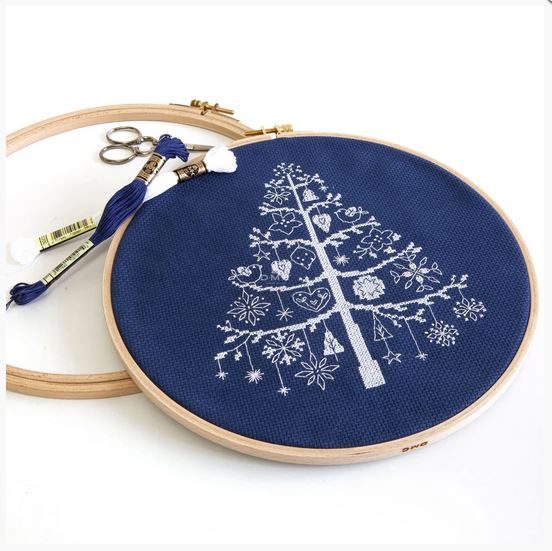DMC Cross X Stitch Aida Cloth Navy 14ct Size 38x45cm Fabric Precut Carousel 2