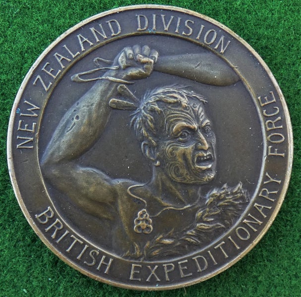 MAORI Warrior MOKO & MERE WW1 era Sport PRIZE MEDAL Kiwi N.Z. Division B.E.F. Carousel 1